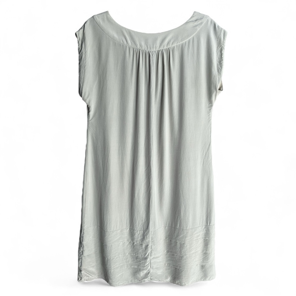 Talula Babaton Sleeveless Pleated 100% Silk Shift Dress Womens Size 2 Light Gray - Picture 2 of 7